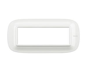 BTICINO HB4806HD PLACCA ELLITTICA 6 MODULI BIANCO IN METALLO AXOLUTE