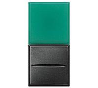Bticino hs4038v230 axolute scuro pulsante no spia verde 230v 1 modulo