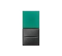 Bticino hs4038v230 axolute scuro pulsante no spia verde 230v 1 modulo