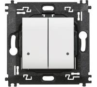 BTICINO Interruttore Doppio Luci Wireless Livinglight N4003DCW, Interruttore WiFi con Batteria e Adesivi, Controllo da Remoto App Home+Control, Funziona con Alexa, Google Home, Apple, Smart Home