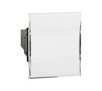 Bticino K4040 Dispositivo di Comando Basculante per Illuminazione ed Altri Carichi, con Targa Portanome, Retroilluminabile con Led 0,5W, Serie Living Now, 2 Moduli