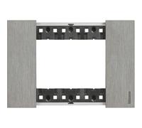Placca Bticino Living Now 3 moduli colore acciaio KA4803ZG