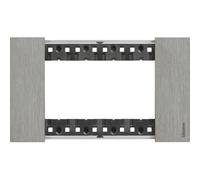 Placca Bticino Living Now 4 Moduli colore Acciaio KA4804ZG
