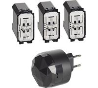 BTicino, Kit Luci Connesse Living Now Smart SKG3601KIT, Per Accendere/Spegnere Luci Tramite App o con Alexa, Google e Siri, con 1 Gateway Plug-in Nero S36GWGC e 3 deviatori connessi K4003C