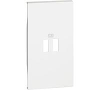Bticino KW12C Cover Living Now da Applicare su Prese USB (Art. K4285C2, K4286C2, K4287C2), 2 Moduli, Colore Bianco
