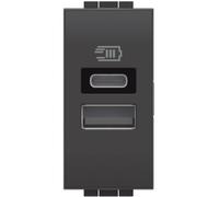 Bticino L4191AC living light caricatore USB tipo A+C 1 modulo 15W colore Antra