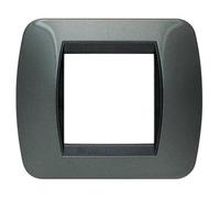 BTicino L4802AC living int - placca 2 posti acciaio scuro