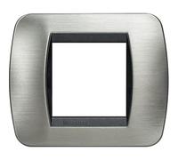 Bticino Placca 2 posti Living Int. L4802ACS Acciaio spazzolato