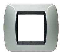Placca 2 posti Alluminio Bticino Living L4802AL