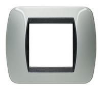BTicino L4802AL living int - placca 2 posti alluminio