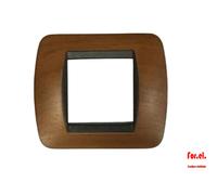 BTICINO - PLACCA 2 MODULI IN LEGNO DI NOCE EUROPEO L4802LNC
