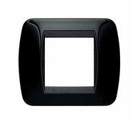 BTicino L4802NR living int - placca 2 posti nero solid