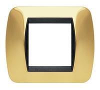 Placca Elettrica 2 Moduli BTicino L4802OR Living - Oro Vero