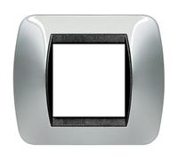 Placca Bticino Living 2 Moduli Titanio Chiaro L4802TC