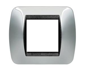 BTicino L4802TC living int - placca 2 posti titanio chiaro