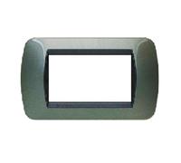 BTICINO L4803AC PLACCA TRE MODULI ACCIAIO SCURO