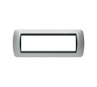 Bticino L4807AL living international placca 7 posti colore Alluminio