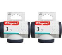 Bticino Legrand LG-694520 Multi Adattatore Presa Tripla, 3 Prese Schuko Standard Tedesco, Spina Grande 16A, Presa multipla su 3 Lati, Salvaspazio, Finitura Opaca, Colore Bianco e Grigio