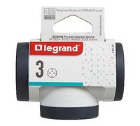 Bticino Legrand LG-694520 Multi Adattatore Presa Tripla, 3 Prese Schuko Standard Tedesco, Spina Grande 16A, Presa multipla su 3 Lati, Salvaspazio, Finitura Opaca, Colore Bianco e Grigio