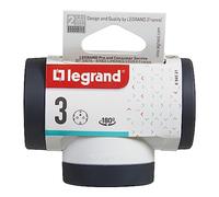 Bticino Legrand LG-694521 Multi Adattatore Presa Tripla, 3 Prese Schuko Standard Tedesco, Spina Grande 16A Rotante 180°, Presa multipla su 3 Lati, Salvaspazio, Finitura Opaca, Colore Bianco e Grigio