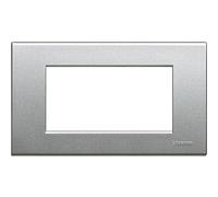 Bticino LIGHT TECH - PLACCA 4 POSTI L/TECH 86mm x 86mm Bianca Senza Finitura A Scatto Quadrupla Compatibile con Interruttori, Dimmers