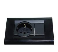 Bticino Living Classica Placca più Supporto e presa schuko nera compatibili