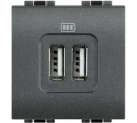BTicino Living International L4285C2 Presa Caricatore USB, 2 Posti