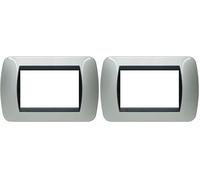 BTicino Living International L4803AL Placca, Alluminio (Confezione da 2)