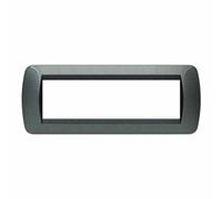 Bticino Placca 7 posti Living International L4807PA Acciaio scuro plastica