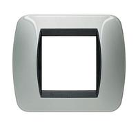 Bticino Living International placca 2 moduli alluminio L4802AL