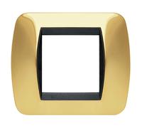 Bticino Living International placca 2 moduli oro lucido L4802OR