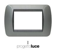 Bticino Placca Living International L4803AC 3 moduli Acciaio scuro