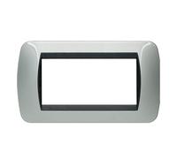 Bticino Living International placca 4 moduli alluminio L4804AL