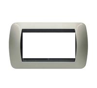 Bticino Living International placca 4 moduli titanio chiaro L4804TC
