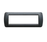 Bticino Living International placca 7 moduli acciaio scuro L4807PA
