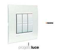 BTicino LNC4803BN Livinglight Air Placca 3 Moduli, Bianco