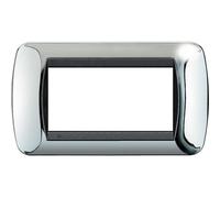 BTICINO LIVING LIGHT INTENATIONAL L4804CR PLACCA 4 POSTI MODULI CROMO LUCIDO