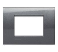 Bticino Placca 3 posti Living LNA4803AC Quadra Acciaio