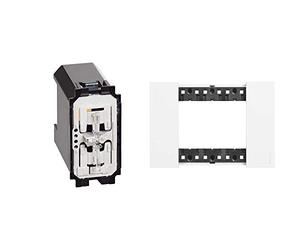 BTicino Living Now Comando Tapparella Connesso & Living Now Placca 3 Moduli, Bianco