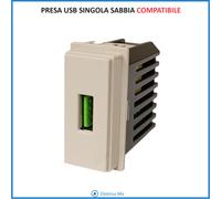 Bticino Living Now COMPATIBILE SABBIA Placca Supporto Presa USB Spia Led Cover 3