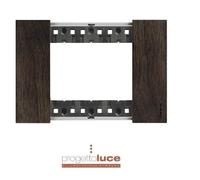 BTICINO LIVING NOW PLACCA 3 MODULI IN LEGNO COLORE NOCE KA4803LG