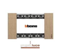 BTICINO LIVING NOW PLACCA 4 MODULI IN LEGNO COLORE ROVERE KA4804LM