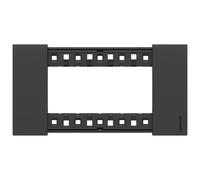 Bticino Living Now Placca Nera In Plastica Design Moderno Ed Elegante - CONFEZIONE: 1 pz., Numero Posti: 4 Moduli