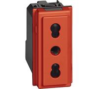 Presa Bipasso Bticino Living Now 2P+T 10/16A rosso KR4180