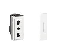 Bticino Living Now Presa Bipasso, Bianco & Living Now Cover Comando 1 Mod, Bianco