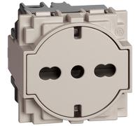 BTicino Living Now Presa Flat P40 Schuko e Bipasso 2 Moduli Sabbia KM4140A16F
