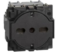 BTicino Living Now Presa P40 Flat 2P+T 16A 250V~ Bipasso con Superficie scorrevole Alveoli protetti 2 Moduli Sicuro - Colore: Nero, CONFEZIONE: 1 pz.