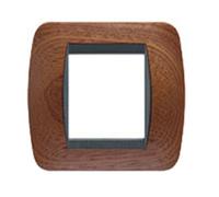 BTICINO - LIVING PLACCA 2P LEGNO MOGANOL4802LMG