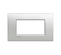 Bticino Placca Livinglight Air LNC4804TE 4 moduli Tecnologica Argento/Antracite