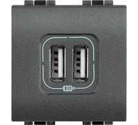 Bticino L4285C2 LL - caricatore rapido USB 2 prese antracite Living light 2